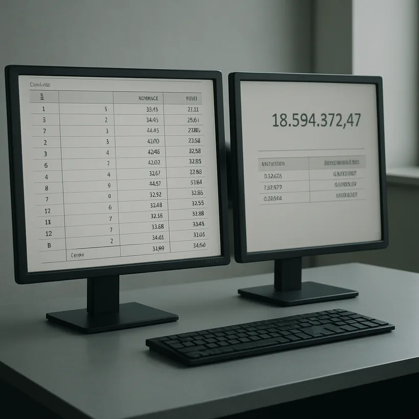 ETF management system screen: a basket file beside a NAV figure and units outstanding