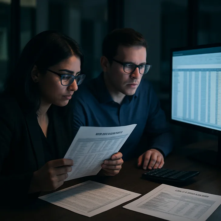 Fund accountants reconciling a NAV roll-forward against the custodian's file